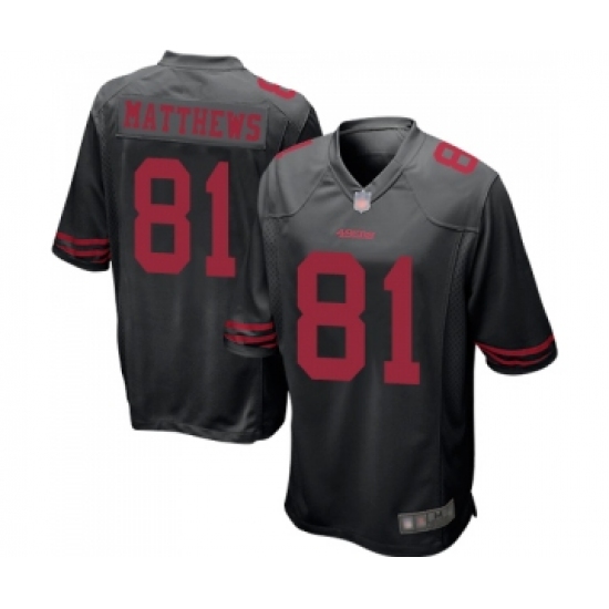 Men's San Francisco 49ers #81 Jordan Matthews Game Black Football Jersey - Ujersey
