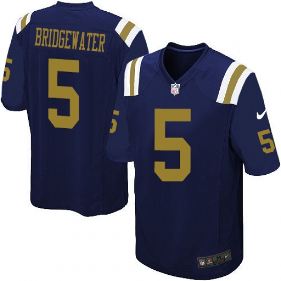 Men's Nike New York Jets #5 Teddy Bridgewater Game Navy Blue Alternate NFL Jersey - Ujersey