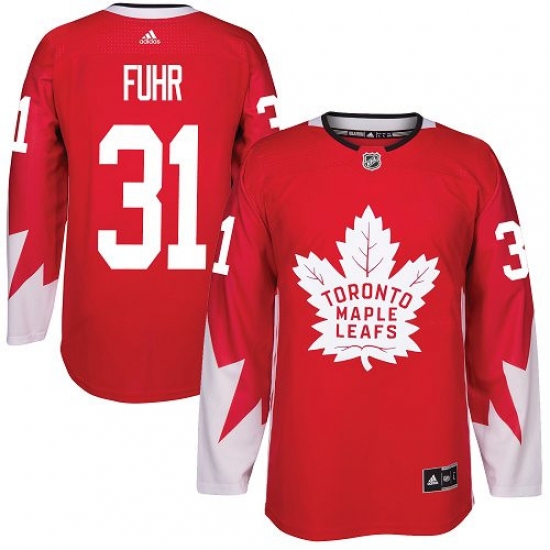 Youth Adidas Toronto Maple Leafs #31 Grant Fuhr Authentic Red Alternate NHL Jersey