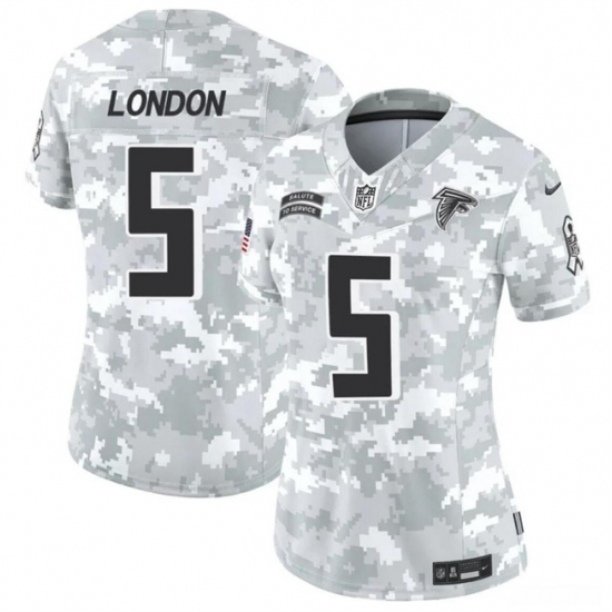 Women's Atlanta Falcons #5 Drake London 2024 F.U.S.E Arctic Camo Salute To Service Limited Stitched Football Jersey(Run Small) - Ujersey