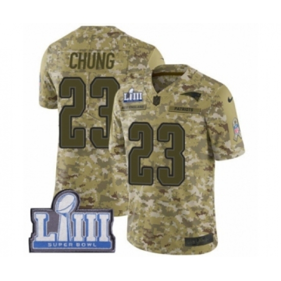 Men's Nike New England Patriots #23 Patrick Chung Limited Camo 2018 Salute to Service Super Bowl LIII Bound NFL Jersey - Ujersey