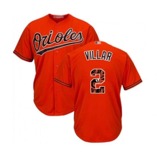 Men's Baltimore Orioles #2 Jonathan Villar Authentic Orange Team Logo Fashion Cool Base Baseball Jersey - Ujersey