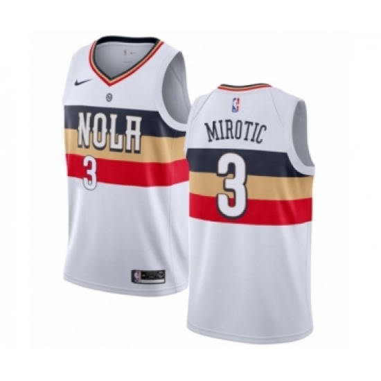 Women's Nike New Orleans Pelicans #3 Nikola Mirotic White Swingman Jersey - Earned Edition - Ujersey