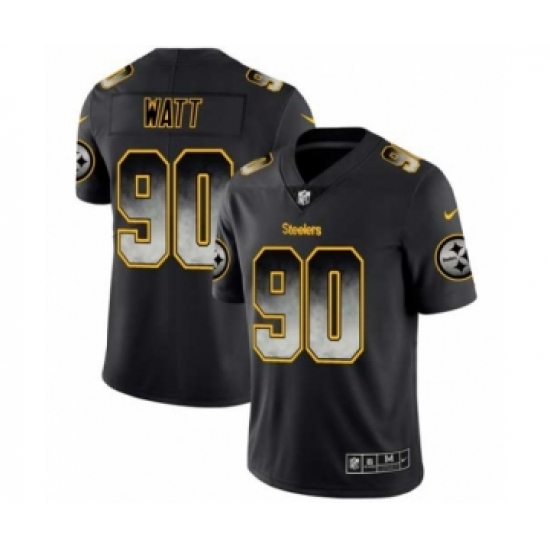 Men Pittsburgh Steelers #90 T.J. Watt Black Smoke Fashion Limited Jersey - Ujersey