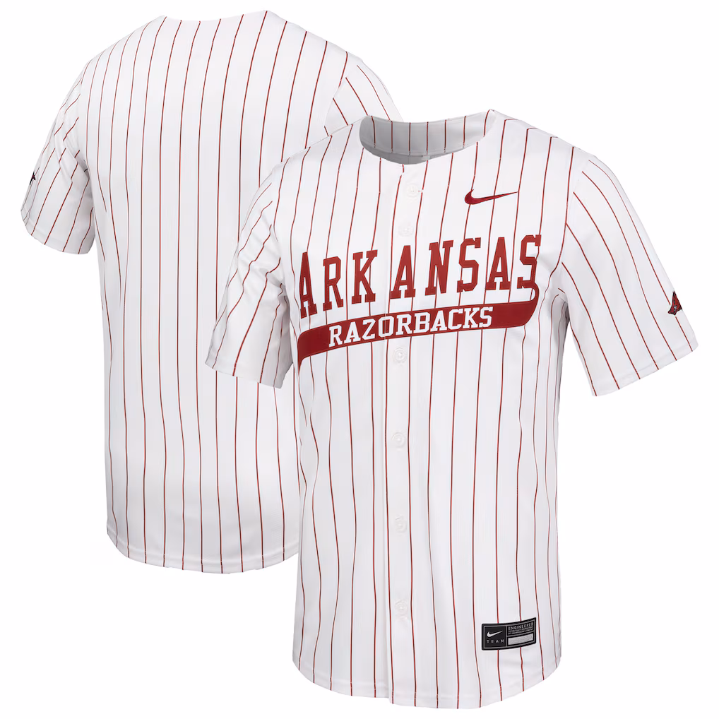 Men's Nike White Arkansas Razorbacks Limited Baseball Jersey - Ujersey Shop