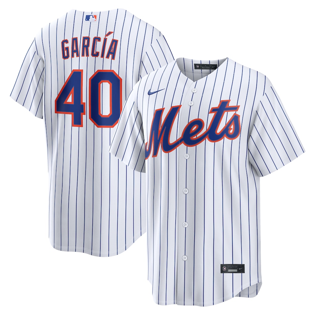 Men's New York Mets Luis García Nike White Home Replica Jersey - ujerseystore
