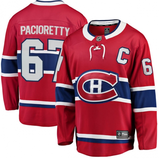 Men's Montreal Canadiens #67 Max Pacioretty Authentic Red Home Fanatics Branded Breakaway NHL Jersey - Ujersey