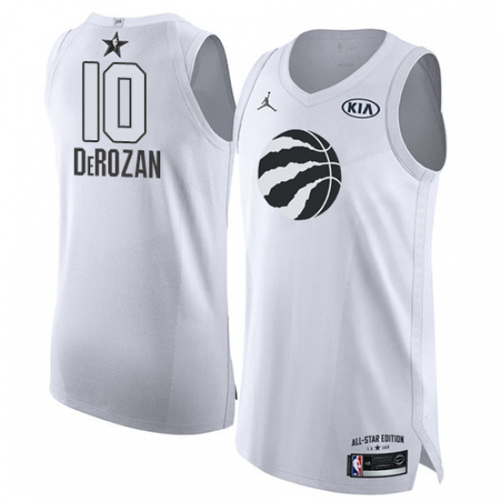 Men's Nike Jordan Toronto Raptors #10 DeMar DeRozan Authentic White 2018 All-Star Game NBA Jersey - Ujersey
