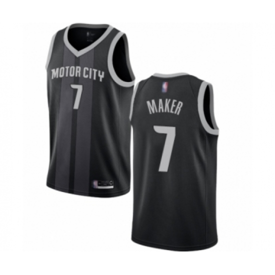 Women's Detroit Pistons #7 Thon Maker Swingman Black Basketball Jersey - City Edition - Ujersey