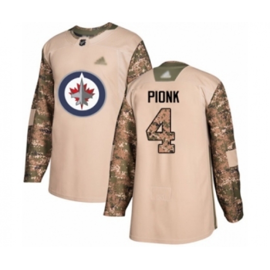 Youth Winnipeg Jets #4 Neal Pionk Authentic Camo Veterans Day Practice Hockey Jersey - Ujersey