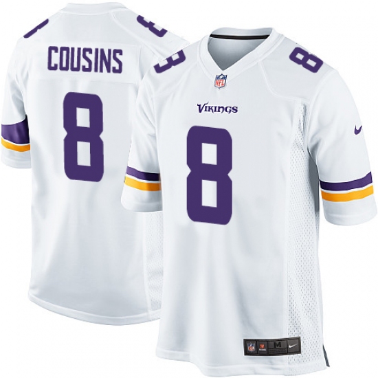 Men's Nike Minnesota Vikings #8 Kirk Cousins Game White NFL Jersey - Ujersey