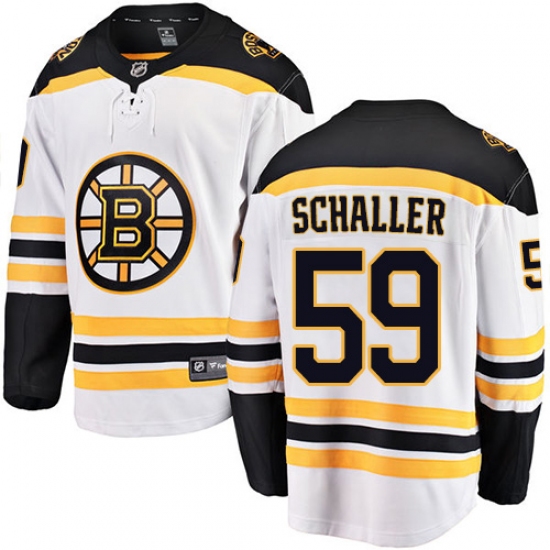 Youth Boston Bruins #59 Tim Schaller Authentic White Away Fanatics Branded Breakaway NHL Jersey - Ujersey