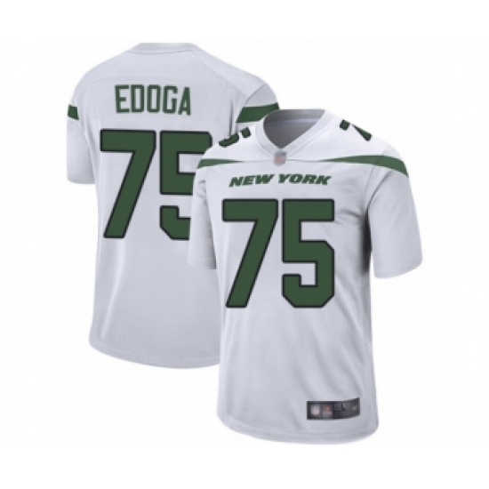 Men's New York Jets #75 Chuma Edoga Game White Football Jersey - Ujersey