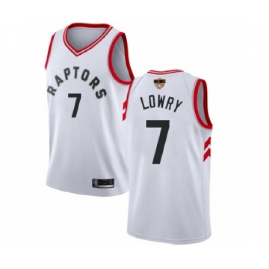 Men's Toronto Raptors #7 Kyle Lowry Swingman White 2019 Basketball Finals Bound Jersey - Association Edition - Ujersey