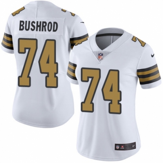 Women's Nike New Orleans Saints #74 Jermon Bushrod Limited White Rush Vapor Untouchable NFL Jersey - Ujersey