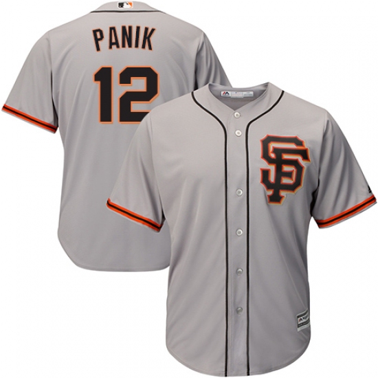 Youth Majestic San Francisco Giants #12 Joe Panik Authentic Grey Road 2 Cool Base MLB Jersey - Ujersey