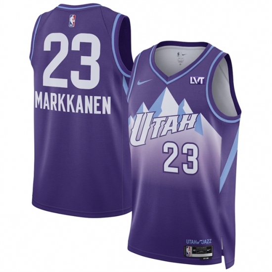 Men's Utah Jazz #23 Lauri Markkanen Purple 2024-25 City Edition Stitched Basketball Jersey - Ujersey