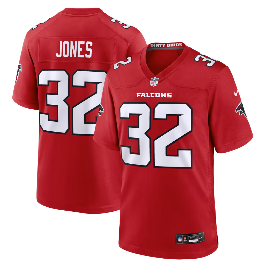Men's Atlanta Falcons Cash Jones Nike Red Team Game Jersey