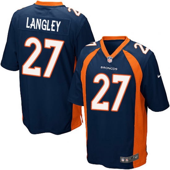 Men's Nike Denver Broncos #27 Brendan Langley Game Navy Blue Alternate NFL Jersey - Ujersey