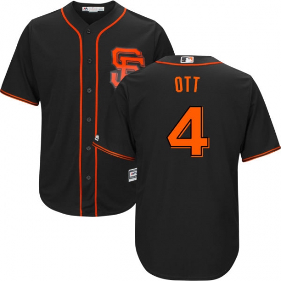 Youth Majestic San Francisco Giants #4 Mel Ott Replica Black Alternate Cool Base MLB Jersey - Ujersey