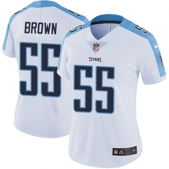 Women's Nike Tennessee Titans #55 Jayon Brown White Vapor Untouchable Limited Player NFL Jersey - Ujersey