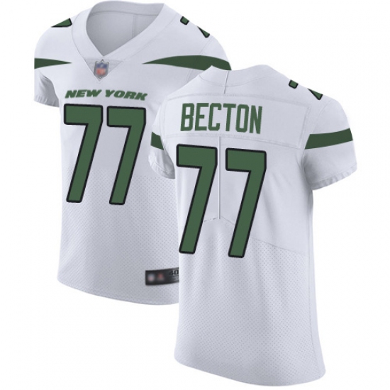 Men's New York Jets #77 Mekhi Becton White Stitched New Elite Jersey - Ujersey