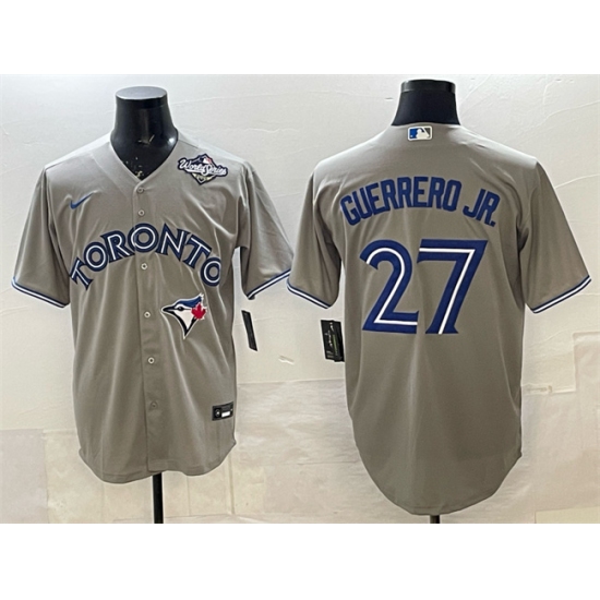 Men's Toronto Blue Jays #27 Vladimir Guerrero Jr. Gray 2025 World Series Cool Base Stitched Baseball Jersey - Ujersey
