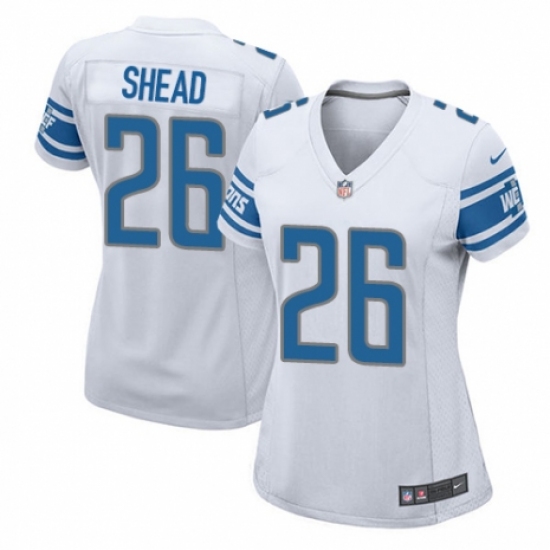 Women's Nike Detroit Lions #26 DeShawn Shead Game White NFL Jersey - Ujersey