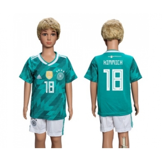 Germany #18 Kimmich Away Kid Soccer Country Jersey