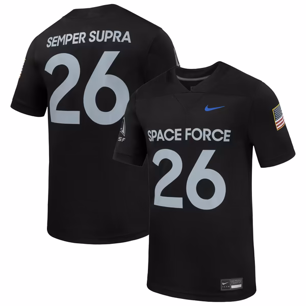 Men's Nike Black Air Force Falcons Space Force Replica Football Jersey