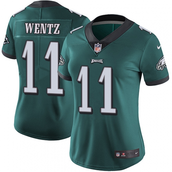 Women's Nike Philadelphia Eagles #11 Carson Wentz Midnight Green Team Color Vapor Untouchable Limited Player NFL Jersey