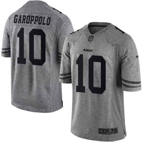 Men's Nike San Francisco 49ers #10 Jimmy Garoppolo Limited Gray Gridiron NFL Jersey - Ujersey