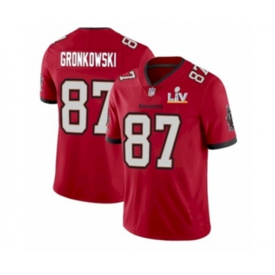 Youth Tampa Bay Buccaneers #87 Rob Gronkowski Red 2021 Super Bowl LV Jersey - Ujersey