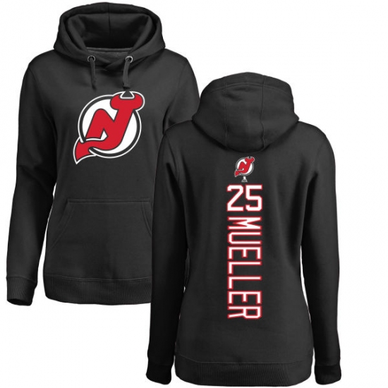 NHL Women's Adidas New Jersey Devils #25 Mirco Mueller Black Backer Pullover Hoodie - ujerseystore
