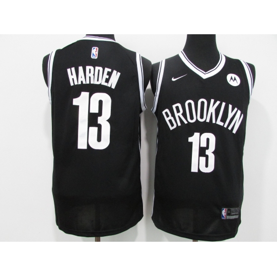 Men's Nike Brooklyn Nets #13 James Harden Authentic Black Basketball Jersey - Ujersey