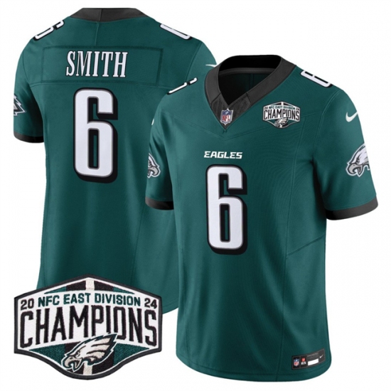 Men's Philadelphia Eagles #6 DeVonta Smith Green 2024 New NFC East Champions F.U.S.E. Vapor Untouchable Limited Stitched Football Jersey - Ujersey