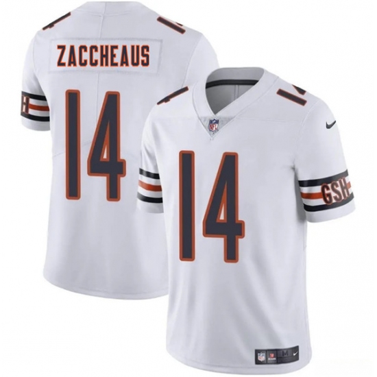 Men's Chicago Bears #14 Olamide Zaccheaus White 2025 Vapor Football Stitched Jersey - Ujersey