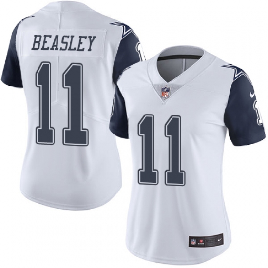 Women's Nike Dallas Cowboys #11 Cole Beasley Limited White Rush Vapor Untouchable NFL Jersey - Ujersey