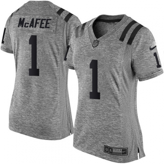 Women's Nike Indianapolis Colts #1 Pat McAfee Limited Gray Gridiron NFL Jersey - Ujersey