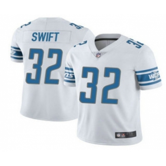 Men's Detroit Lions #32 DAndre Swift White Vapor Untouchable Limited Stitched NFL Jersey - Ujersey