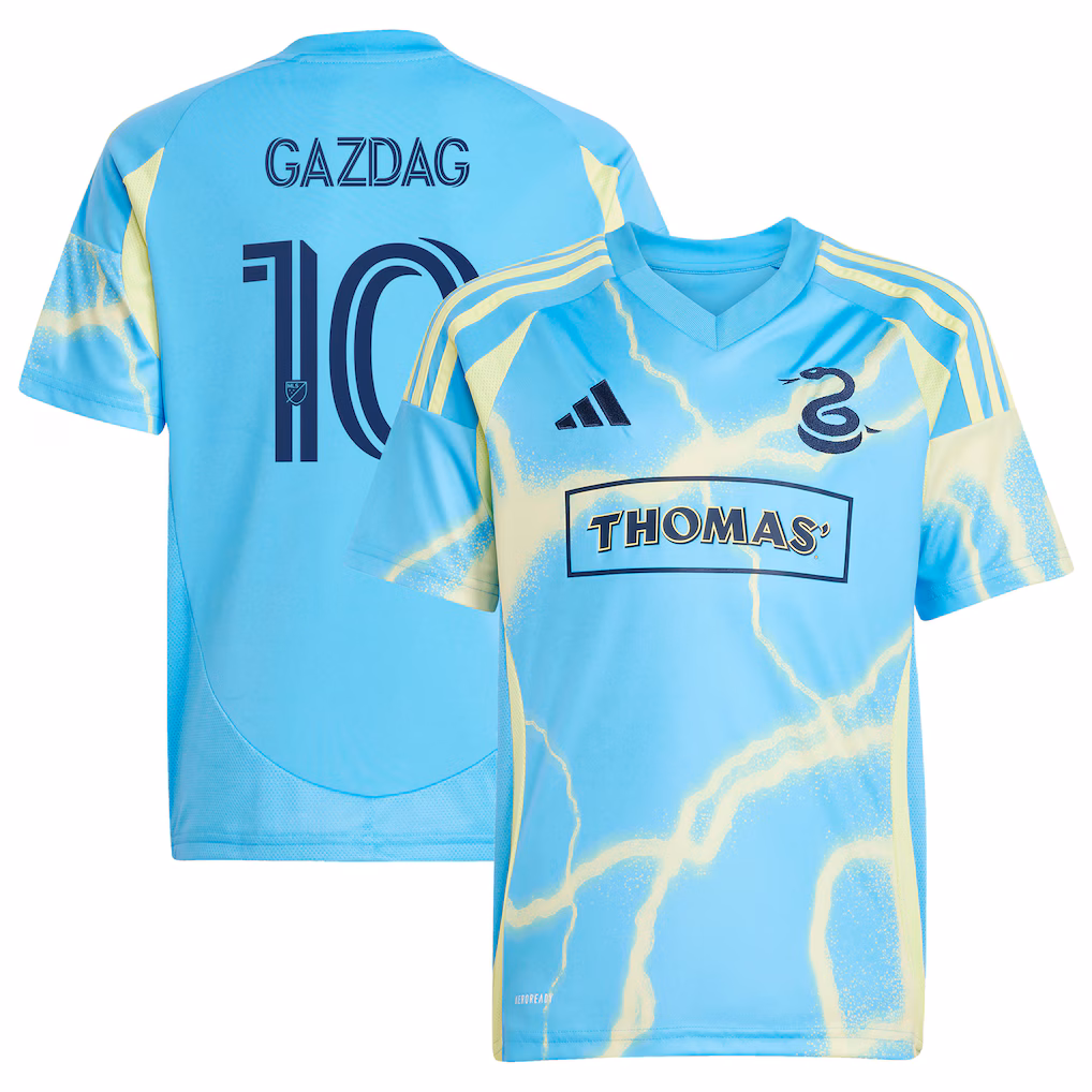 Youth Philadelphia Union Daniel Gazdag adidas Blue 2025 The Voltage Kit Replica Player Jersey
