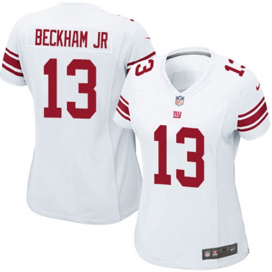 Women's Nike New York Giants #13 Odell Beckham Jr Game White NFL Jersey - Ujersey