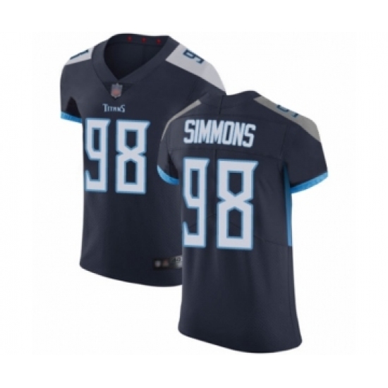 Men's Tennessee Titans #98 Jeffery Simmons Navy Blue Team Color Vapor Untouchable Elite Player Football Jersey - Ujersey
