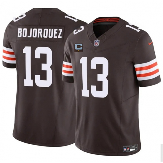 Men's Cleveland Browns #13 Corey Bojorquez Brown 2025 F.U.S.E. With 1-Star C Vapor Limited Stitched Football Jersey - Ujersey