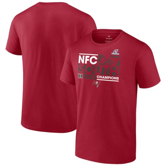 Men's Tampa Bay Buccaneers Red 2023 NFC South Division Champions Conquer T-Shirt - Ujersey