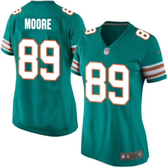 Women's Nike Miami Dolphins #89 Nat Moore Game Aqua Green Alternate NFL Jersey - Ujersey