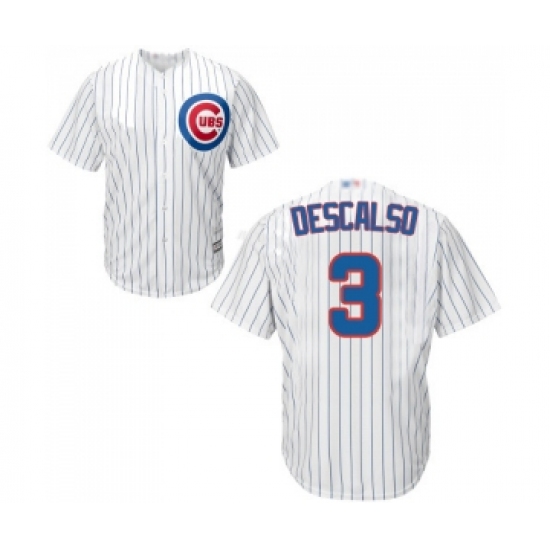 Men's Chicago Cubs #3 Daniel Descalso Replica White Home Cool Base Baseball Jersey - Ujersey