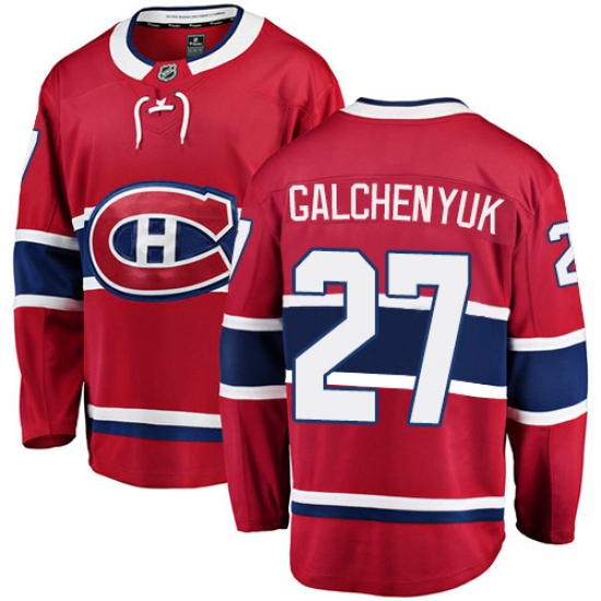 Men's Montreal Canadiens #27 Alex Galchenyuk Authentic Red Home Fanatics Branded Breakaway NHL Jersey - Ujersey
