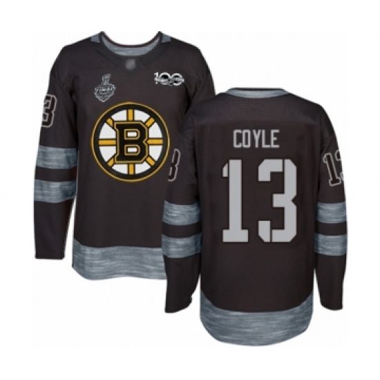 Men's Boston Bruins #13 Charlie Coyle Authentic Black 1917-2017 100th Anniversary 2019 Stanley Cup Final Bound Hockey Jersey - Ujersey