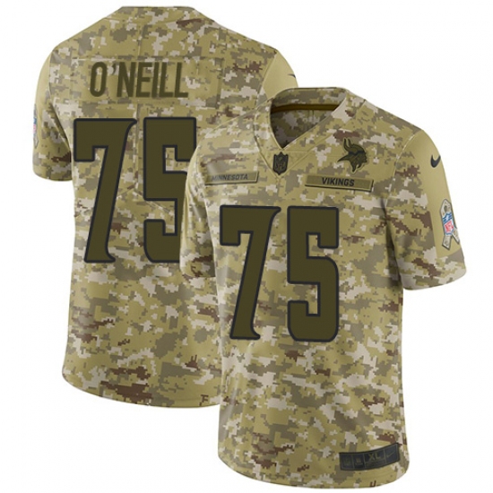Men's Nike Minnesota Vikings #75 Brian O'Neill Limited Camo 2018 Salute to Service NFL Jersey - Ujersey